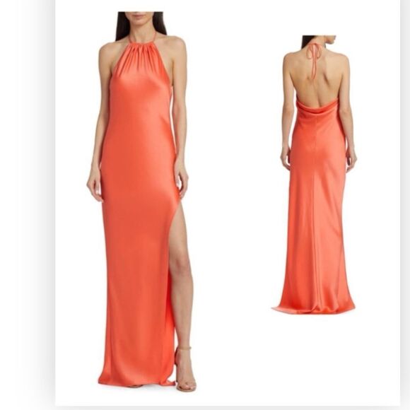 Alice + Olivia Zumi Sleeveless Halter Maxi Dress NWT size 6 $495 - Picture 1 of 8